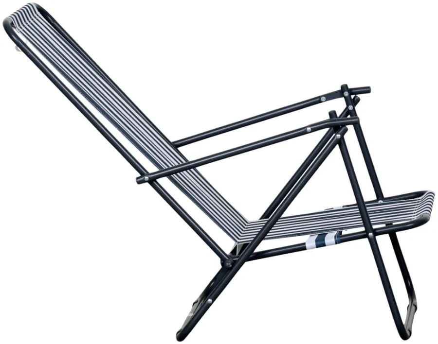Sunlife® Sæsonafslutning|Havestole*Strandstol Albany i metal og polyester - Blå/hvid