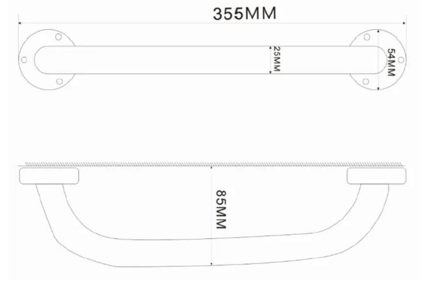 Tilbehør Til Badeværelset*Støttegreb 30 cm krom