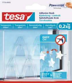 tesa® Klæbesøm*klæbekrog til glas 0,2 kg - 5 stk.