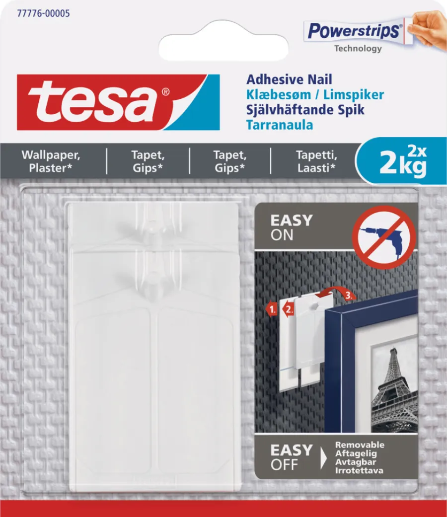 tesa® Klæbesøm*klæbesøm til tapet og gips 2 kg - 2 stk. Hvid