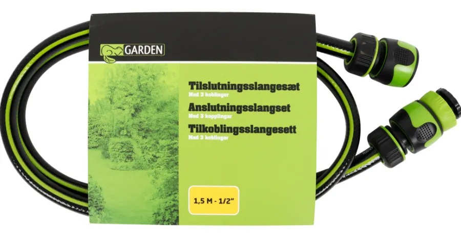 Garden® Haveslanger & Tilbehør*Tilslutningsslangesæt til slangevogn 1,5 meter -