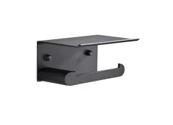 REN Toiletrulleholdere*Toiletpapirholder m/hylde - Sort
