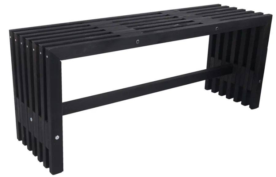 Sunlife® Sæsonafslutning|Havebænke*Trallebænk Atlanta sort 110 x 32,5 cm -