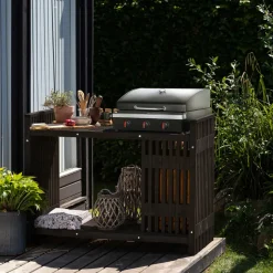 Haveborde|Grilltilbehør*Tralle grillbord sort 123 x 57,5 x 93 cm