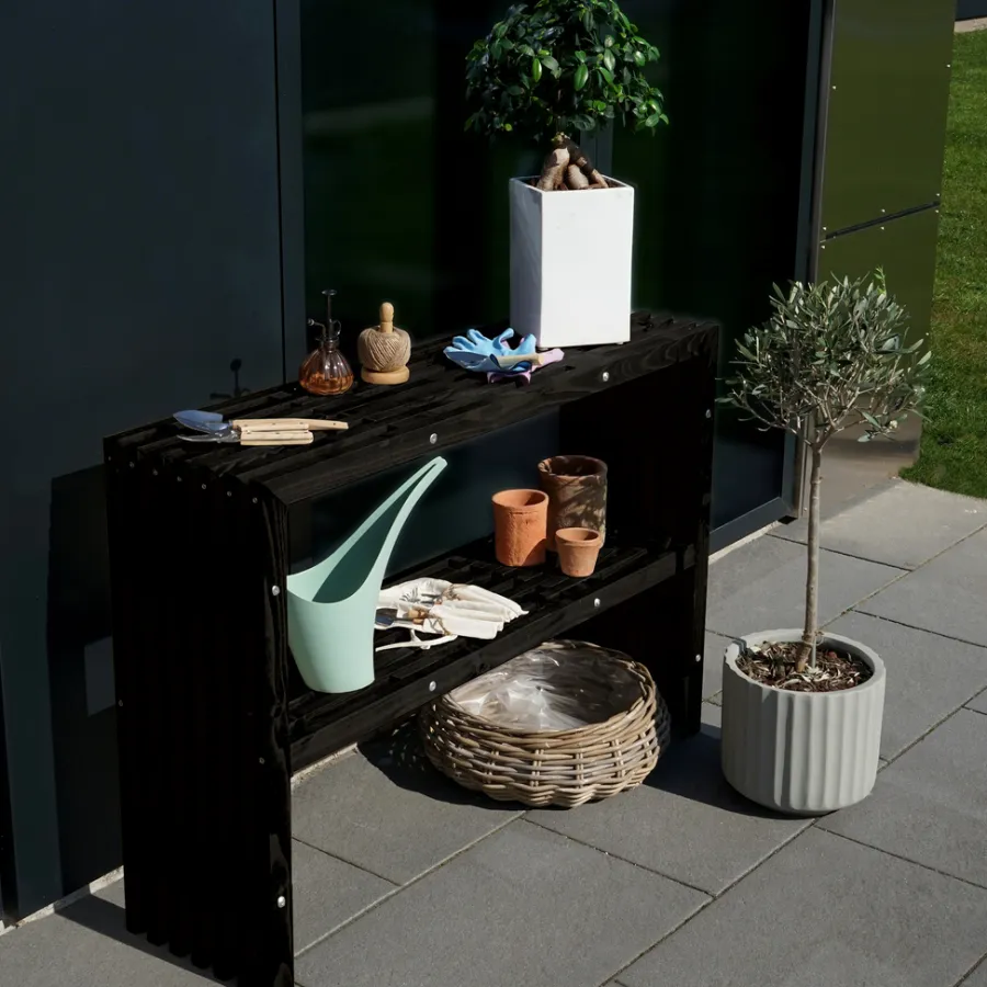 Planteborde & Højbede|Øvrige Havemøbler*Tralle plantebord 115 x 32 x 80 cm Sort