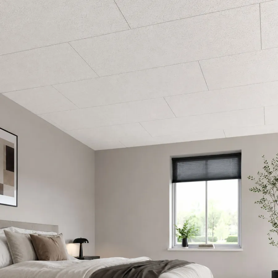 Loftbeklædning*Træbeton K5 hvid 600 x 1200 mm Hvid (akrylmaling. RAL 9010)