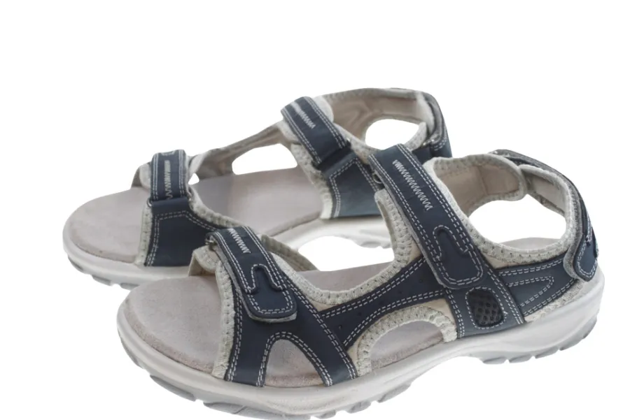 Træsko & Fodtøj*Trekkingsandaler dame læder str. 39 Denimfarvet