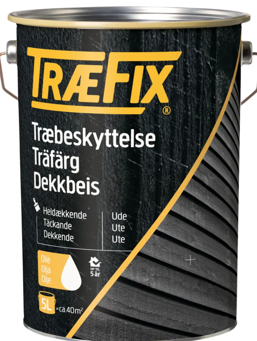 TræFix® Træbeskyttelse*træbeskyttelse heldækkende grøn umbra 5 l Grøn umbra (NCS S 7020-G50Y)