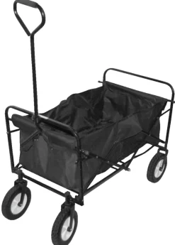Sunlife® Sæsonafslutning|Campingudstyr*Trækvogn Verona foldbar sort 93 x 75 x 46,5 cm -