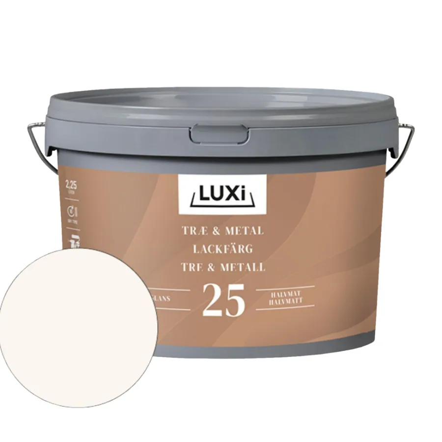LUXI® Træ- & Metalmaling*Træ & Metal 25 hvid 2,25 liter - Hvid (NCS-kode S0502-Y)
