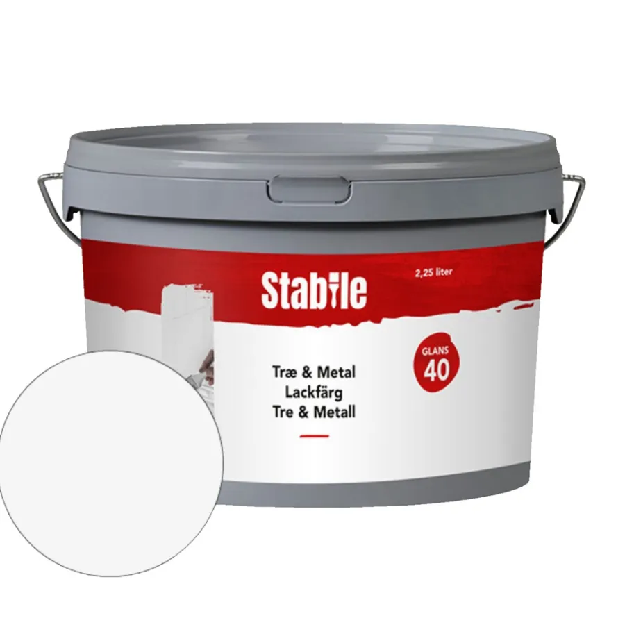 Stabile® Træ- & Metalmaling*Træ & Metal 40 maling 2,25 liter - Hvid
