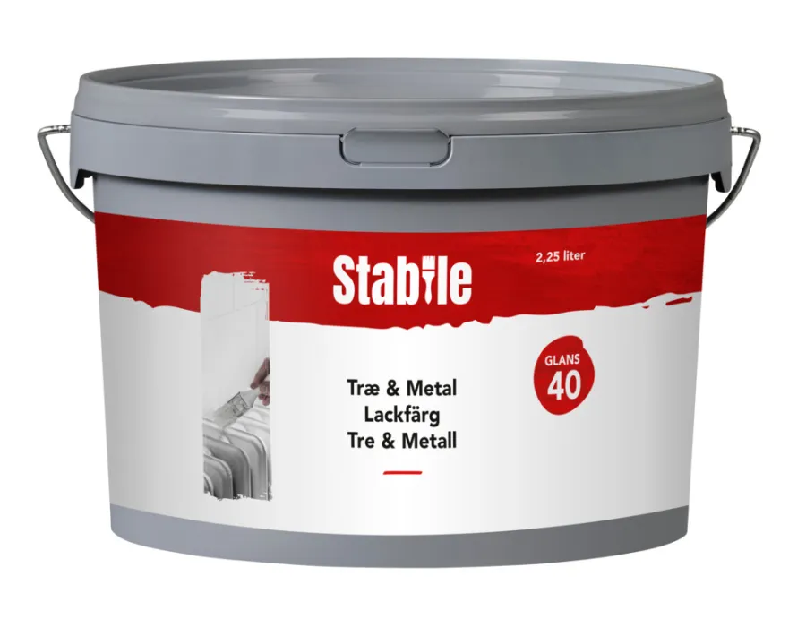 Stabile® Træ- & Metalmaling*Træ & Metal 40 maling 2,25 liter - Hvid