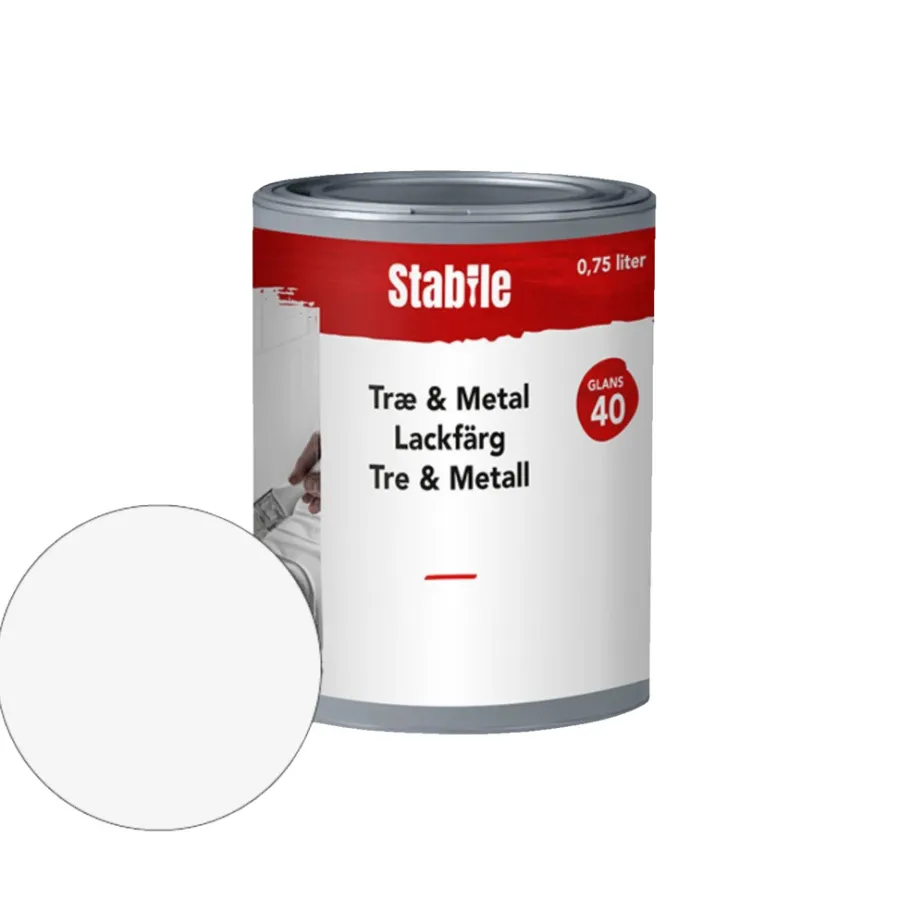 Stabile® Træ- & Metalmaling*Træ & Metal 40 maling 0,75 liter - Hvid