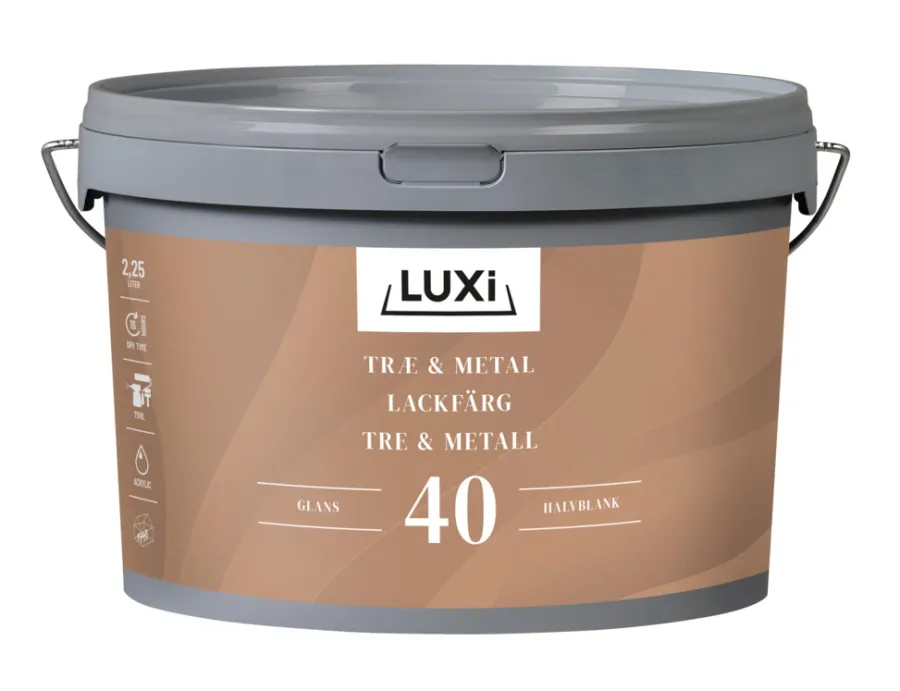 LUXI® Træ- & Metalmaling*Træ & Metal 40 modehvid 2,25 liter - Modehvid (NCS-kode s1002-y20r)