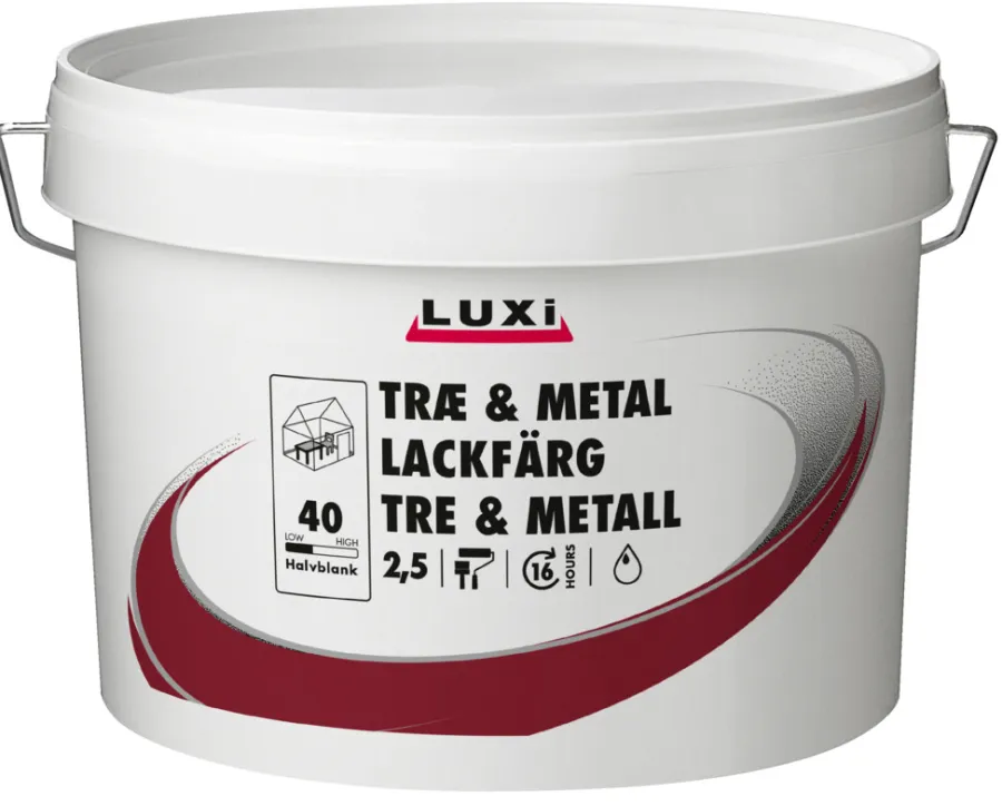 LUXI® Træ- & Metalmaling*Træ & Metal 40 2,25 liter - Renhvid (RAL 9010)