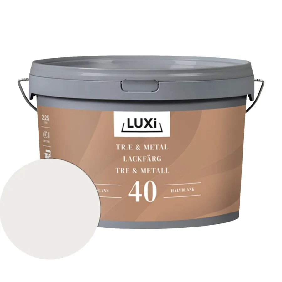 LUXI® Træ- & Metalmaling*Træ & Metal 40 2,25 liter - Renhvid (RAL 9010)