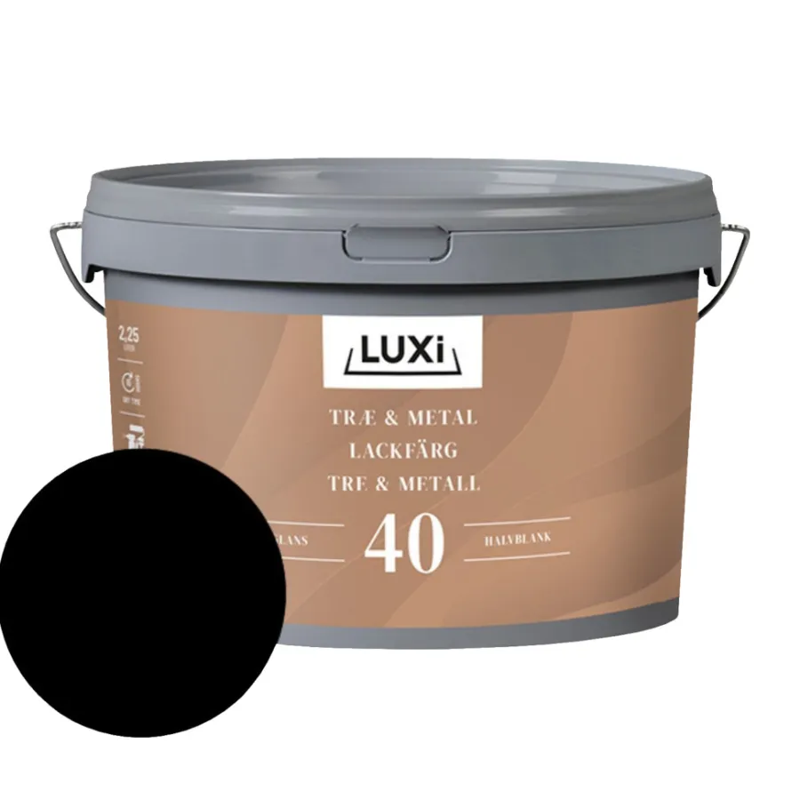 LUXI® Træ- & Metalmaling*Træ & Metal 40 2,25 liter - Sort