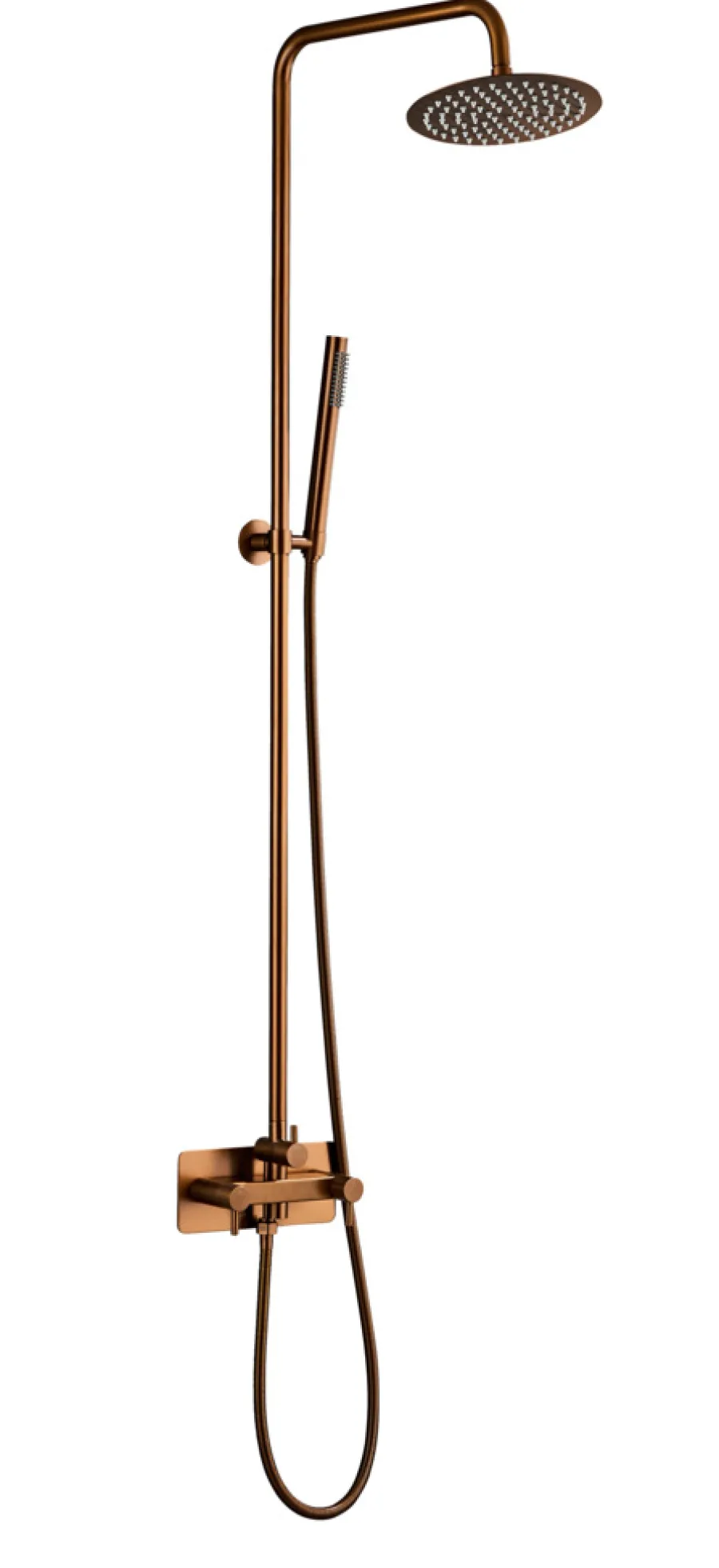 Udendørsbrusere*Udebruser kobberfinish kold/varm Ø20 cm