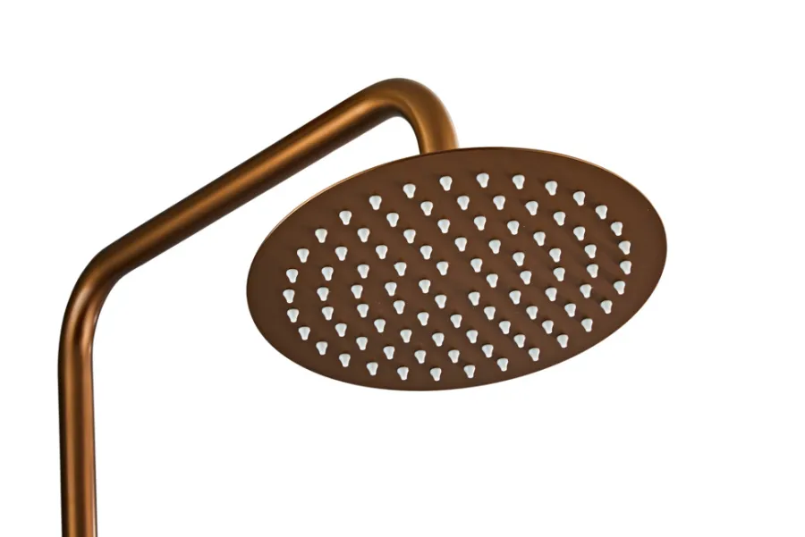 Udendørsbrusere*Udebruser kobberfinish kold/varm Ø20 cm