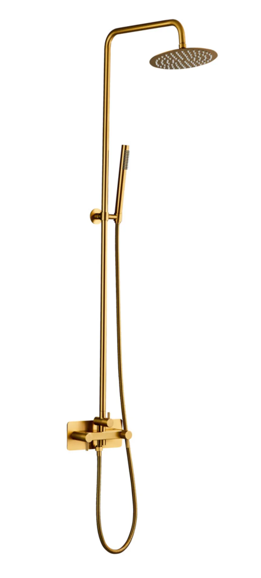 Udendørsbrusere*Udebruser messingfinish kold/varm Ø20 cm