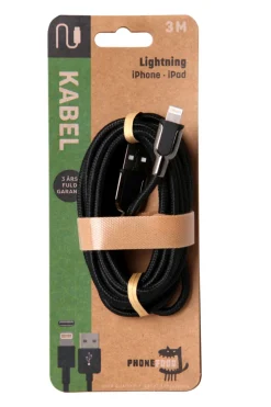 PhoneFood Kabler & Adaptere*USB-A til lightning kabel - 3 meter