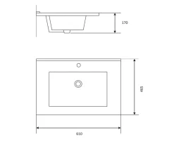 REN Badeværelsesmøbler*Vask Deluxe NR11 60 cm hvid -