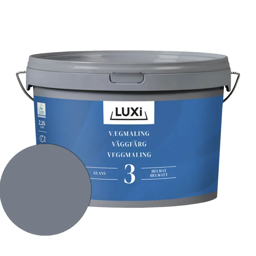 LUXI® Vægmaling*Vægmaling 3 havblå 2,25 liter - Havblå (NCS-kode s6010-r90b)