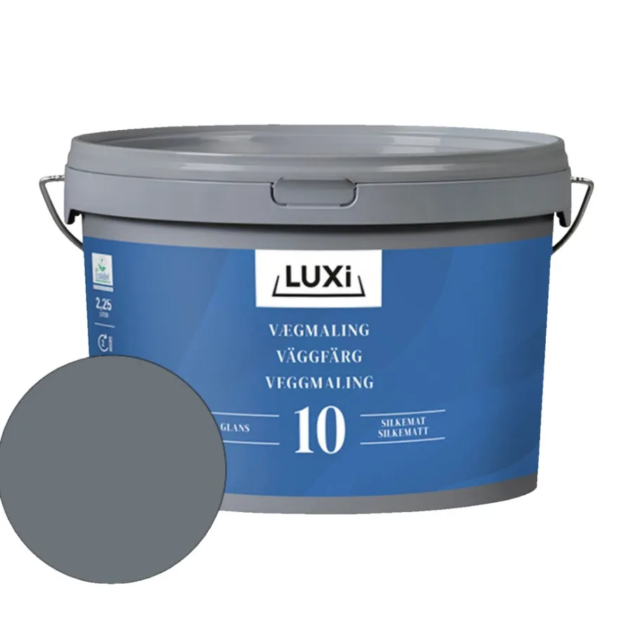 LUXI® Vægmaling*Vægmaling 10 mørkegrå 2,25 liter - Mørkegrå (NCS-kode s7005-b20g)