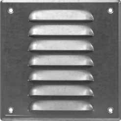 Ventilation*Vægrist med net 170 x 170 mm – galv. metal Galvaniseret stål