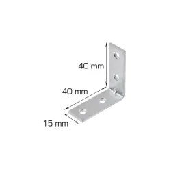 HOME it Bygningsbeslag*Vinkelbeslag 40 x 40 x 15 mm - 2 stk.