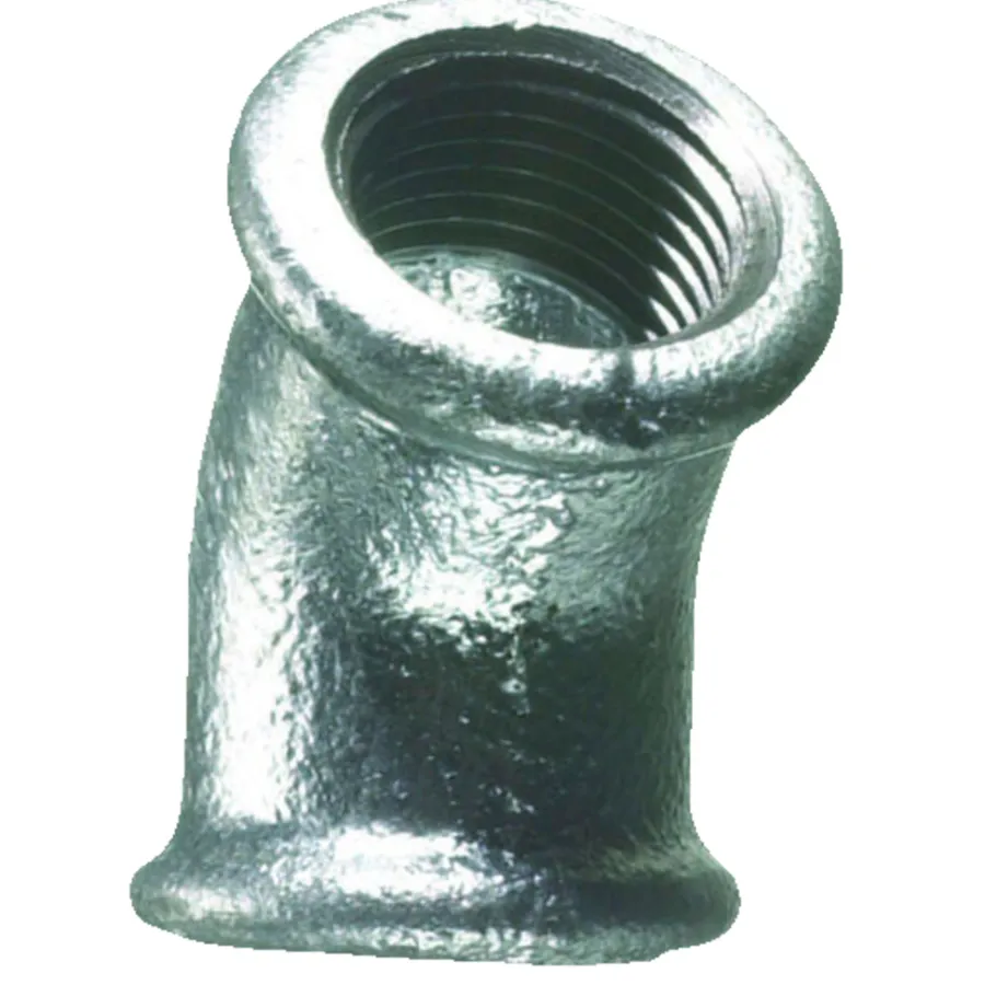Galvaniserede*Vinkel galvaniseret 1/2" - muffe/muffe 45 gr.