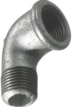 Galvaniserede*Vinkel galvaniseret 1/2" - muffe/nippel 90 gr.