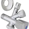 Haner & Ventiler*Vinkelventil med aftap 1/2" x 10 mm