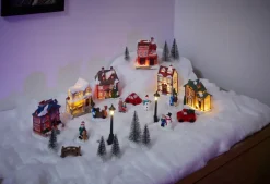 Stemning® Dekorativ Belysning - Indendørs*Vinterlandsby med 25 dele og LED-lys