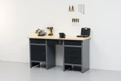Arbejdsborde & Reoler*Værkstedsbord med skab/skuffer 160 x 60 x 85 cm