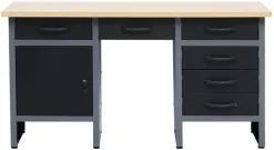 Arbejdsborde & Reoler*Værkstedsbord med skab/skuffer 160 x 60 x 85 cm