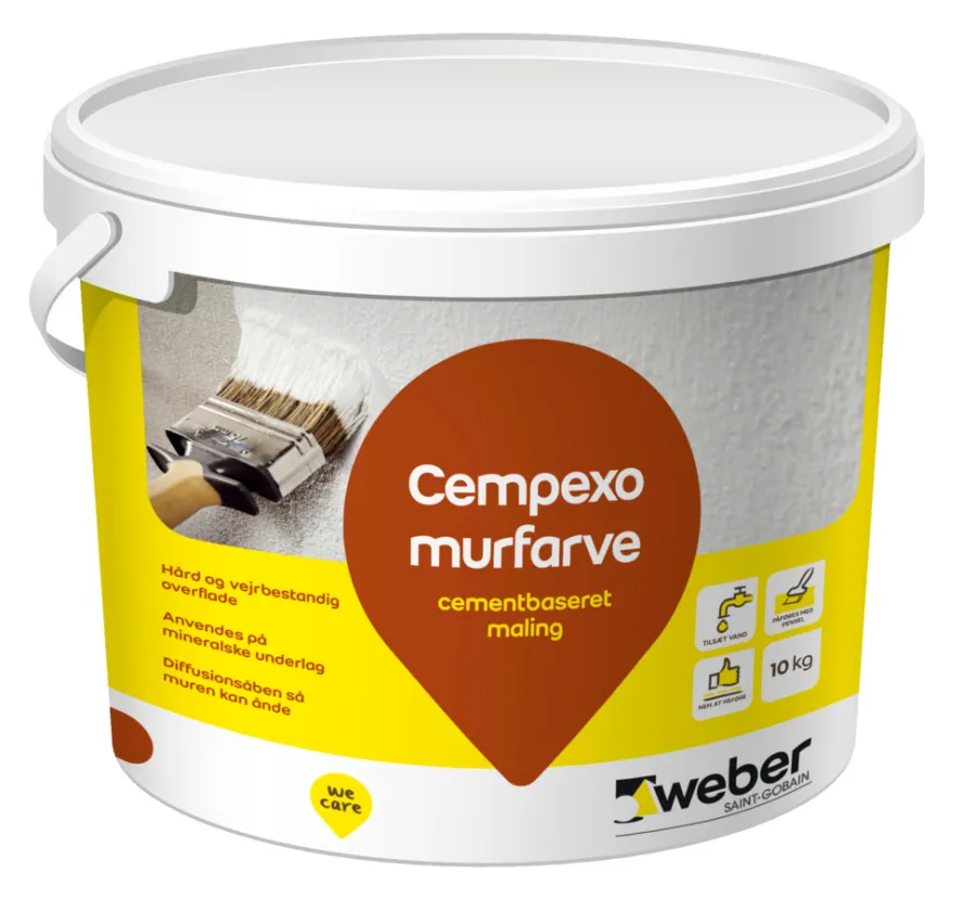 Weber Saint-Gobain Tag-, Mur- & Sokkelmaling*Weber Cempexo murmaling gul - 10 kg