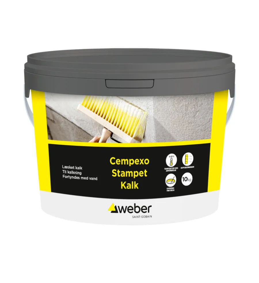 Weber Saint-Gobain Tag-, Mur- & Sokkelmaling*Weber stampet kalk - 10 kg Hvid