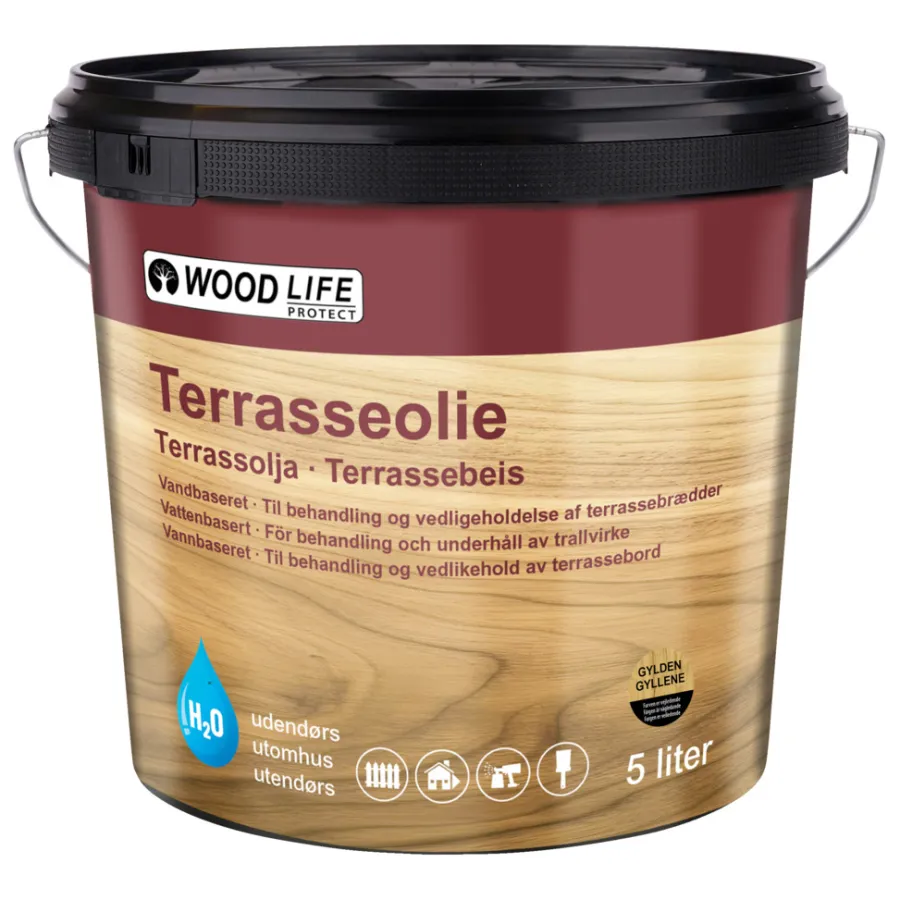 Woodlife Træolie*terrasseolie 5 liter Gylden